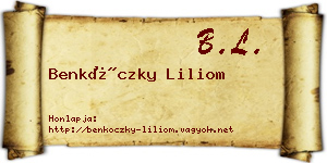 Benkóczky Liliom névjegykártya